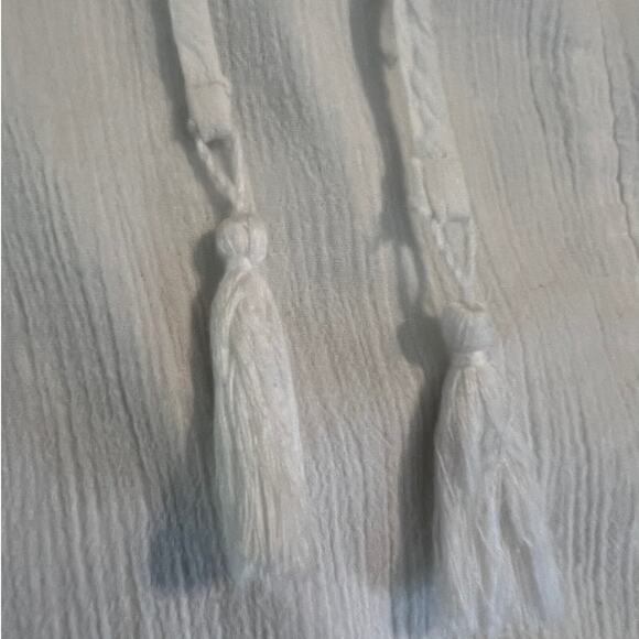 Kona Sol Long Swimsuit Coverup in White w/Elastic Waist Tassel Tie Size Small - Picture 6 of 6